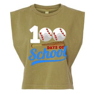 100 Days Of School Baseball 100th Day Garment-Dyed Women's Muscle Tee