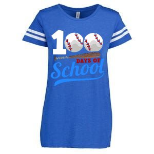 100 Days Of School Baseball 100th Day Enza Ladies Jersey Football T-Shirt