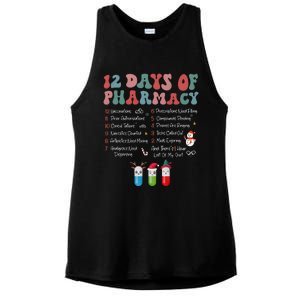 12 Days Of Pharmacy Technician Funny Christmas Ladies PosiCharge Tri-Blend Wicking Tank