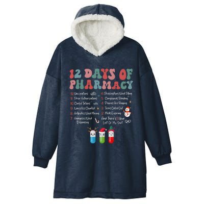 12 Days Of Pharmacy Technician Funny Christmas Hooded Wearable Blanket