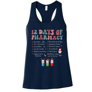 12 Days Of Pharmacy Technician Funny Christmas Women's Racerback Tank