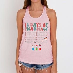 12 Days Of Pharmacy Technician Funny Christmas Women's Knotted Racerback Tank