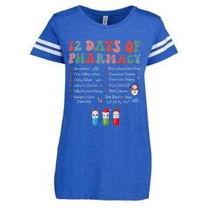 12 Days Of Pharmacy Technician Funny Christmas Enza Ladies Jersey Football T-Shirt