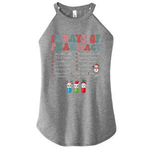 12 Days Of Pharmacy Technician Funny Christmas Women's Perfect Tri Rocker Tank