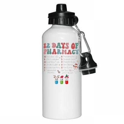 12 Days Of Pharmacy Technician Funny Christmas Aluminum Water Bottle