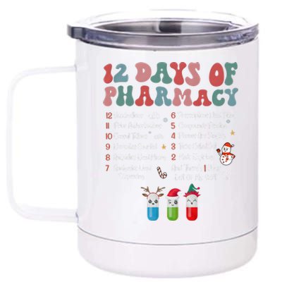 12 Days Of Pharmacy Technician Funny Christmas 12 oz Stainless Steel Tumbler Cup