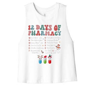 12 Days Of Pharmacy Technician Funny Christmas Women's Racerback Cropped Tank