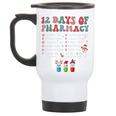 12 Days Of Pharmacy Technician Funny Christmas Stainless Steel Travel Mug