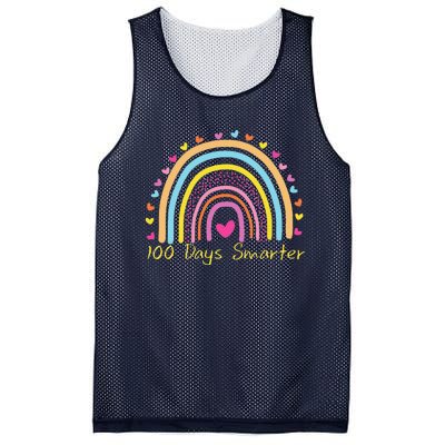 100th Day Of School Teacher 100 Days Smarter Rainbow Mesh Reversible Basketball Jersey Tank