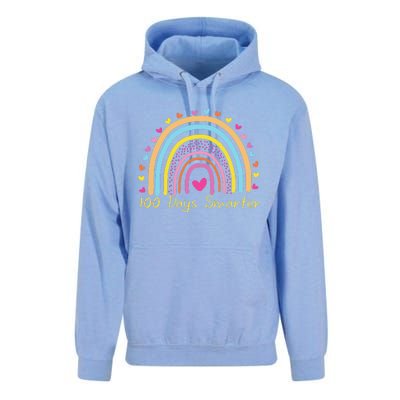 100th Day Of School Teacher 100 Days Smarter Rainbow Unisex Surf Hoodie