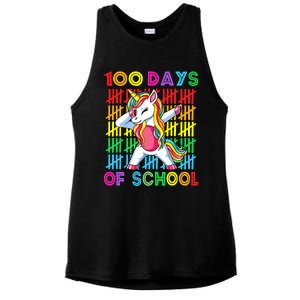 100 Days Of School Unicorn 100 Days Smarter 100th Day Ladies PosiCharge Tri-Blend Wicking Tank