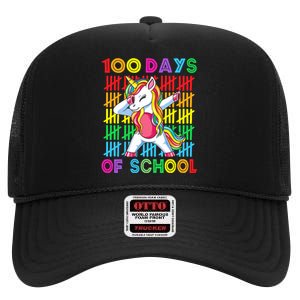 100 Days Of School Unicorn 100 Days Smarter 100th Day High Crown Mesh Back Trucker Hat