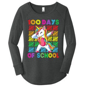 100 Days Of School Unicorn 100 Days Smarter 100th Day Women's Perfect Tri Tunic Long Sleeve Shirt