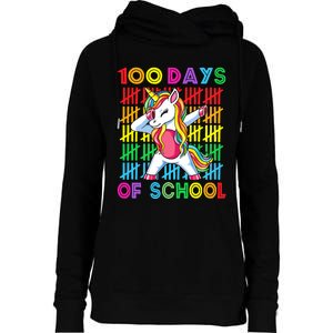 100 Days Of School Unicorn 100 Days Smarter 100th Day Womens Funnel Neck Pullover Hood