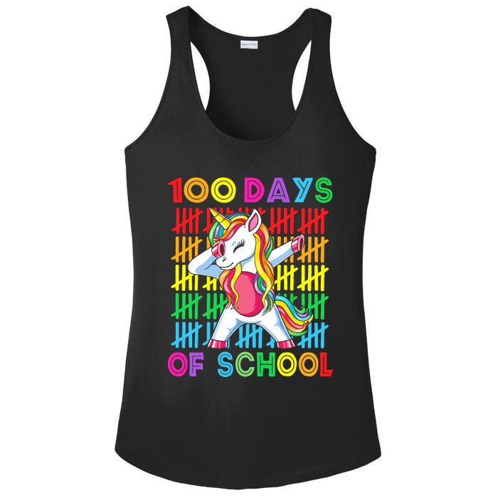 100 Days Of School Unicorn 100 Days Smarter 100th Day Ladies PosiCharge Competitor Racerback Tank