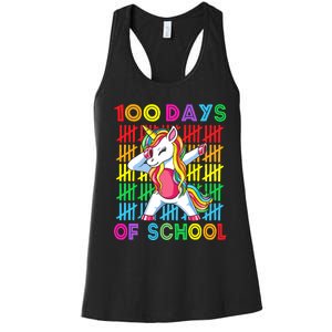 100 Days Of School Unicorn 100 Days Smarter 100th Day Women's Racerback Tank