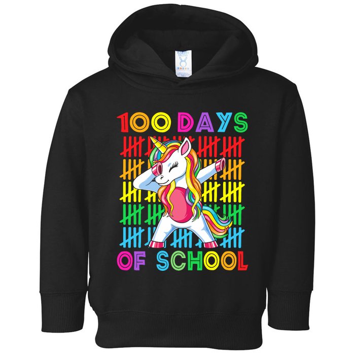 100 Days Of School Unicorn 100 Days Smarter 100th Day Toddler Hoodie