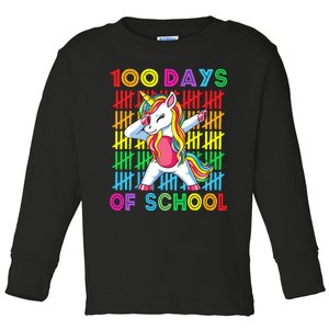 100 Days Of School Unicorn 100 Days Smarter 100th Day Toddler Long Sleeve Shirt