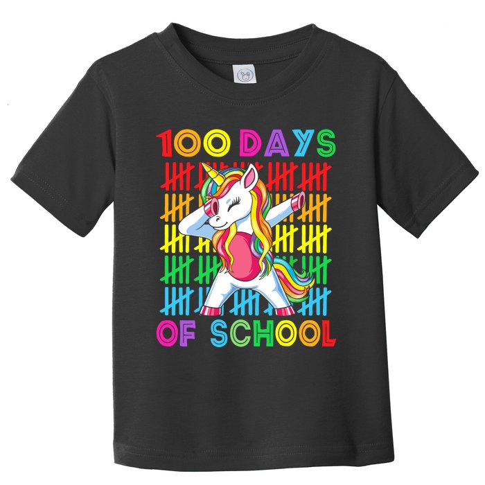 100 Days Of School Unicorn 100 Days Smarter 100th Day Toddler T-Shirt