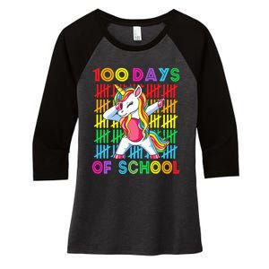 100 Days Of School Unicorn 100 Days Smarter 100th Day Women's Tri-Blend 3/4-Sleeve Raglan Shirt