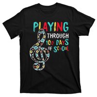 100 Days Of School Playing Music Teacher Cool Student T-Shirt