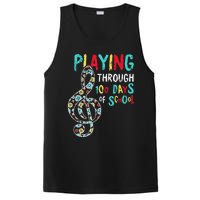 100 Days Of School Playing Music Teacher Cool Student PosiCharge Competitor Tank