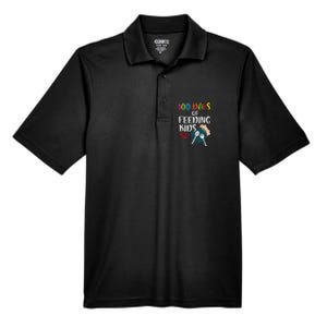 100 Days Of Feeding Lunch Lady School Men's Origin Performance Pique Polo