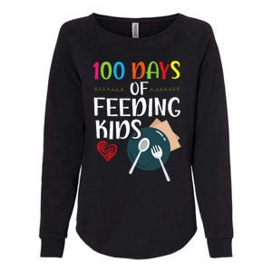 100 Days Of Feeding Lunch Lady School Womens California Wash Sweatshirt