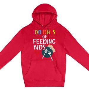 100 Days Of Feeding Lunch Lady School Premium Pullover Hoodie