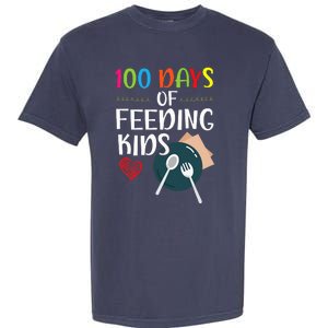 100 Days Of Feeding Lunch Lady School Garment-Dyed Heavyweight T-Shirt