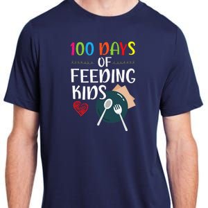 100 Days Of Feeding Lunch Lady School Adult ChromaSoft Performance T-Shirt