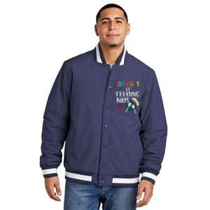 100 Days Of Feeding Lunch Lady School Insulated Varsity Jacket