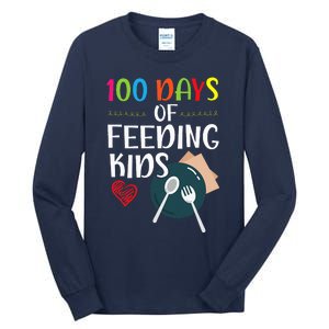 100 Days Of Feeding Lunch Lady School Tall Long Sleeve T-Shirt