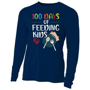 100 Days Of Feeding Lunch Lady School Cooling Performance Long Sleeve Crew