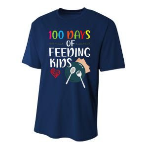 100 Days Of Feeding Lunch Lady School Performance Sprint T-Shirt