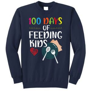 100 Days Of Feeding Lunch Lady School Tall Sweatshirt