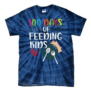 100 Days Of Feeding Lunch Lady School Tie-Dye T-Shirt