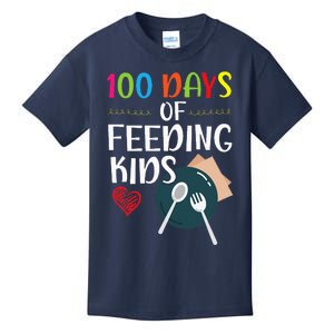 100 Days Of Feeding Lunch Lady School Kids T-Shirt