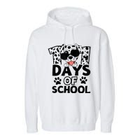 100 Days Of School Dalmatian Dog 100th Day Of School Garment-Dyed Fleece Hoodie