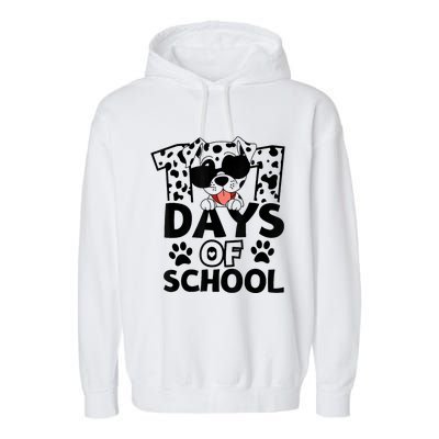 100 Days Of School Dalmatian Dog 100th Day Of School Garment-Dyed Fleece Hoodie