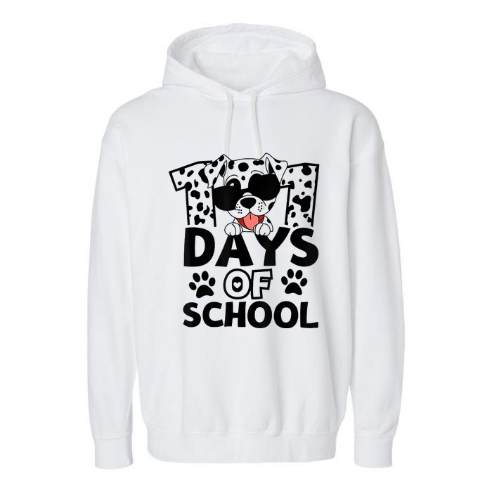 100 Days Of School Dalmatian Dog 100th Day Of School Garment-Dyed Fleece Hoodie