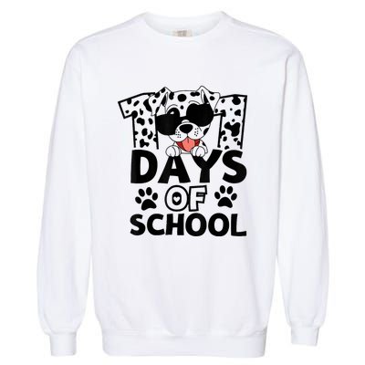 100 Days Of School Dalmatian Dog 100th Day Of School Garment-Dyed Sweatshirt