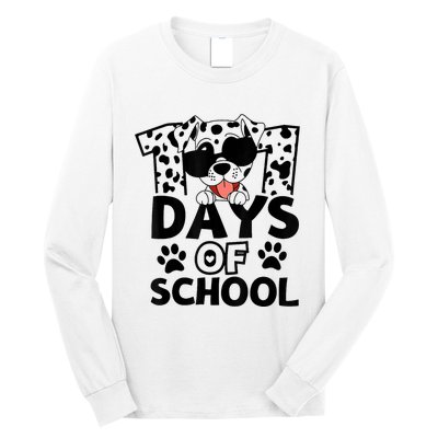 100 Days Of School Dalmatian Dog 100th Day Of School Long Sleeve Shirt