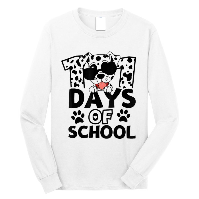 100 Days Of School Dalmatian Dog 100th Day Of School Long Sleeve Shirt