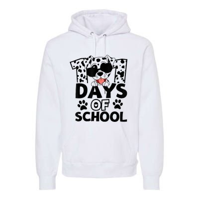 100 Days Of School Dalmatian Dog 100th Day Of School Premium Hoodie