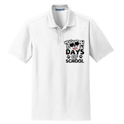 100 Days Of School Dalmatian Dog 100th Day Of School Dry Zone Grid Polo