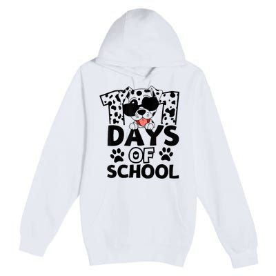 100 Days Of School Dalmatian Dog 100th Day Of School Premium Pullover Hoodie