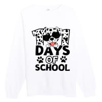 100 Days Of School Dalmatian Dog 100th Day Of School Premium Crewneck Sweatshirt