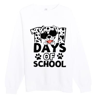 100 Days Of School Dalmatian Dog 100th Day Of School Premium Crewneck Sweatshirt