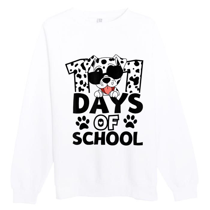 100 Days Of School Dalmatian Dog 100th Day Of School Premium Crewneck Sweatshirt